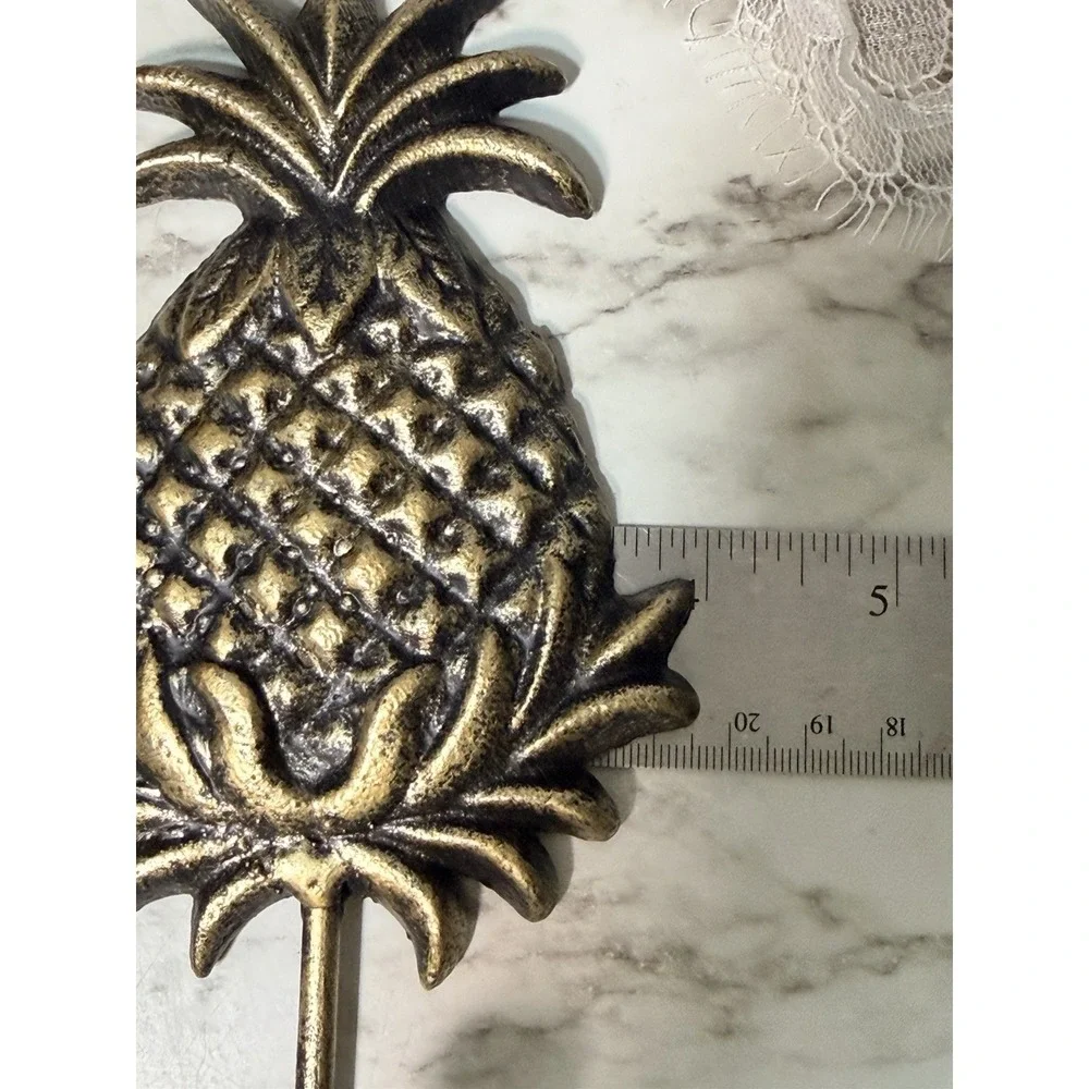 2~Cast Iron Pineapple Wall Hanging Hook,  Coat, Hat, Towel Hanger Gold 8